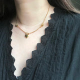 18K Minimalist Love Beads Peach Heart Chain Necklace Jewelry