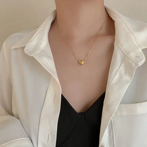 18K Heart Clavicle Chain Necklace Ladies Jewelry