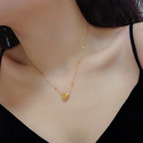 18K Heart Clavicle Chain Necklace Ladies Jewelry