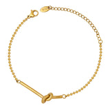 18K Lucky Heart Bead Chain Bracelet Women's Jewelry