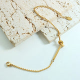 18K Lucky Heart Bead Chain Bracelet Women's Jewelry