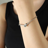 18K Lucky Heart Bead Chain Bracelet Women's Jewelry
