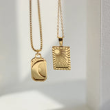 18K Moon Sun Clavicle Chain Necklace Choker Pendant Boho Jewelry