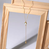 18K Opal Eye Drop Necklace Pendant Y-chain Clavicle Chain for Women
