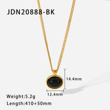 Minimalist Oval Tiger Eye Necklace Pendant Earrings Set