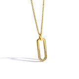 18K Micro Pave Zircon U-Shaped Necklace