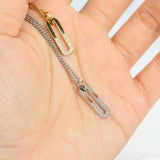 18K Micro Pave Zircon U-Shaped Necklace