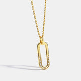 18K Micro Pave Zircon U-Shaped Necklace