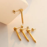 18K Punk Rock Nail Screw Piercing Stud Earrings