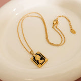 18K Minimalist Queen Head Clavicle Chain Necklace Plated Jewelry