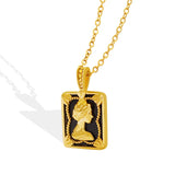 18K Minimalist Queen Head Clavicle Chain Necklace Plated Jewelry
