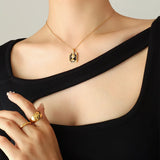 18K Minimalist Queen Head Clavicle Chain Necklace Plated Jewelry