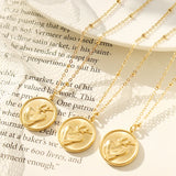 Minimalist Round Geometric Hug Necklace Pendant Coin Charms Jewelry