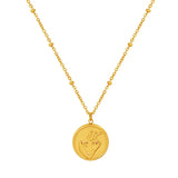 Minimalist Round Geometric Hug Necklace Pendant Coin Charms Jewelry