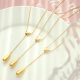 18K Minimalist Tassel Drop Necklace Pendant Clavicle Jewelry