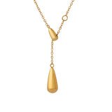 18K Minimalist Tassel Drop Necklace Pendant Clavicle Jewelry