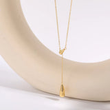 18K Minimalist Tassel Drop Necklace Pendant Clavicle Jewelry