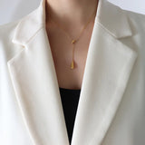 18K Minimalist Tassel Drop Necklace Pendant Clavicle Jewelry