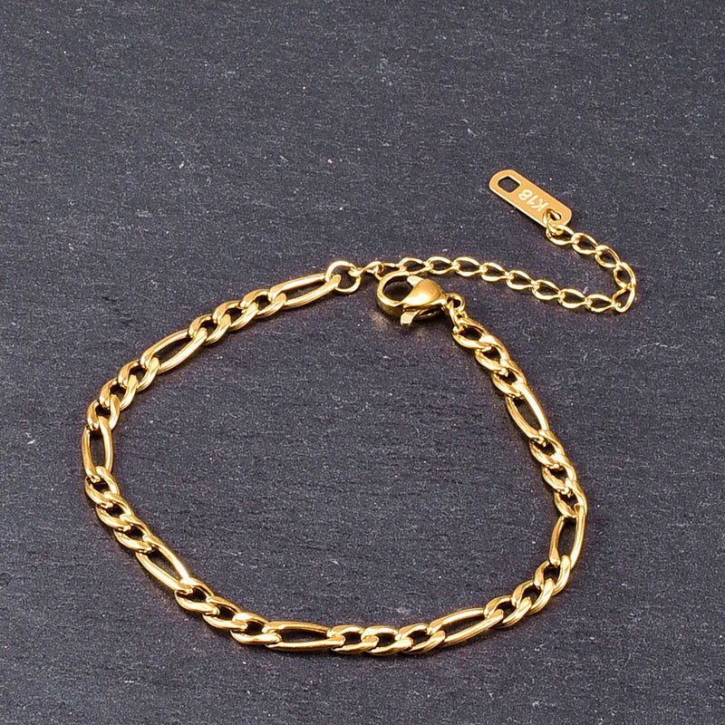 18K Snake Bone Chain Bracelet Anklet for Women