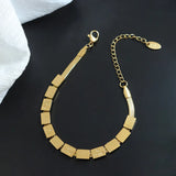 18K Snake Bone Chain LOVE Print Bracelet