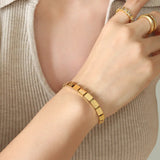 18K Snake Bone Chain LOVE Print Bracelet
