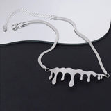 18K Minimalist Snake Bone Choker Necklace Exaggerated Water Drop Element