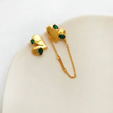 18K Minimalist Asymmetric Zircon Heart Stud Earrings