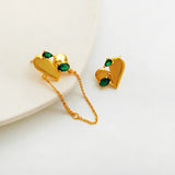 18K Minimalist Asymmetric Zircon Heart Stud Earrings