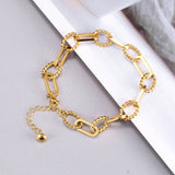 18K Personalized Punk Geometric Bracelet Bangle Jewelry Gift