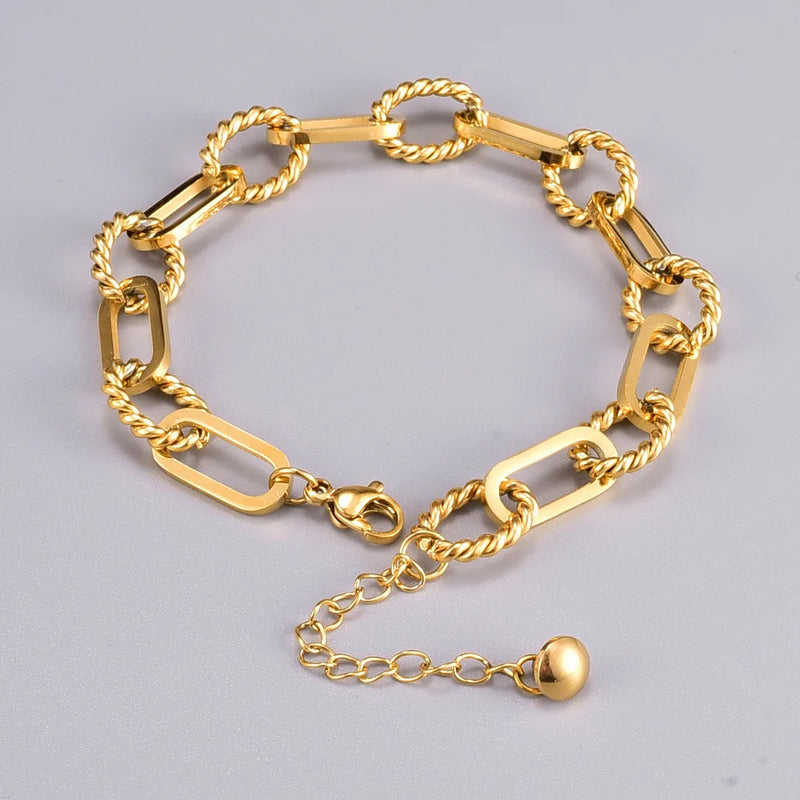 18K Personalized Punk Geometric Bracelet Bangle Jewelry Gift