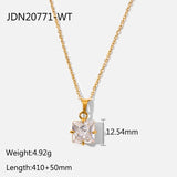 18K Minimalist White Crystal Pendant Necklace