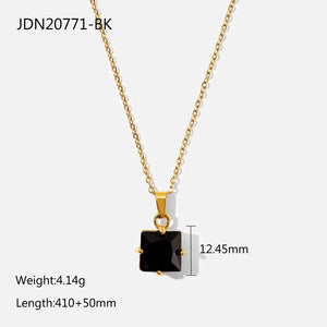 18K Minimalist White Crystal Pendant Necklace