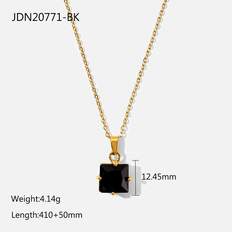 18K Minimalist White Crystal Pendant Necklace
