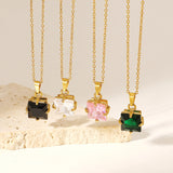 18K Minimalist White Crystal Pendant Necklace