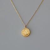 18K Moon Star Round Necklace Pendant Coins Choker Boho Jewelry