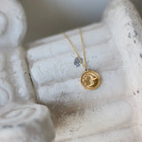 18K Moon Star Round Necklace Pendant Coins Choker Boho Jewelry