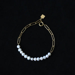 18K Pearl Clavicle Necklace Chain Bracelet for Women Gift