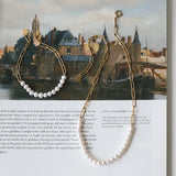 18K Pearl Clavicle Necklace Chain Bracelet for Women Gift