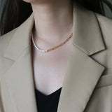 18K Pearl Clavicle Necklace Chain Bracelet for Women Gift