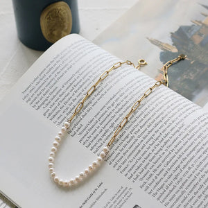 18K Pearl Clavicle Necklace Chain Bracelet for Women Gift