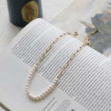 18K Pearl Clavicle Necklace Chain Bracelet for Women Gift