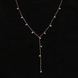 18K Freshwater Pearl Gypsophila Bead Chain Tassel Necklace