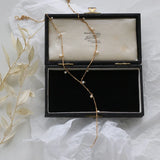 18K Freshwater Pearl Gypsophila Bead Chain Tassel Necklace