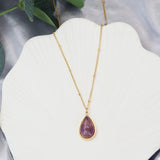 Green Aventurine Water Drop Pendant Necklace