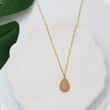 Green Aventurine Water Drop Pendant Necklace