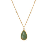 Green Aventurine Water Drop Pendant Necklace