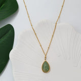 Green Aventurine Water Drop Pendant Necklace
