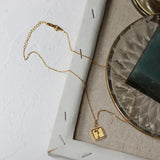 18K Hand-Painted Enamel Geometric Portrait Necklace