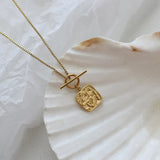 Elegant 18K OT Buckle Clavicle Pendant Necklace for Women