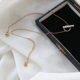 18K OT Buckle Freshwater Pearl Choker Necklace For Women